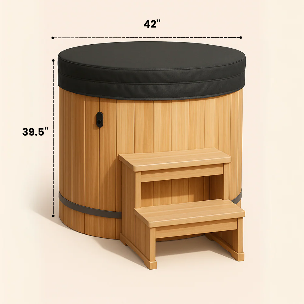 Cedar Barrel Cold Plunge + Solis Traditional Sauna (2-3) - Image 6