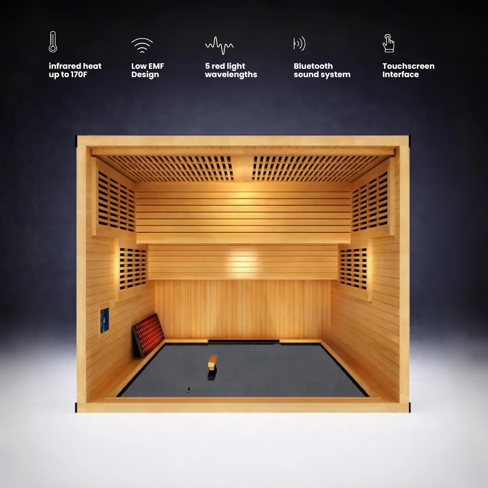 Stealth Cedar Plunge + Forge Full Spectrum Infrared + Red light Sauna (3-4 person) - Image 4